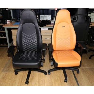 Noblechairs Icon with Vegan PU Black with White Stitching