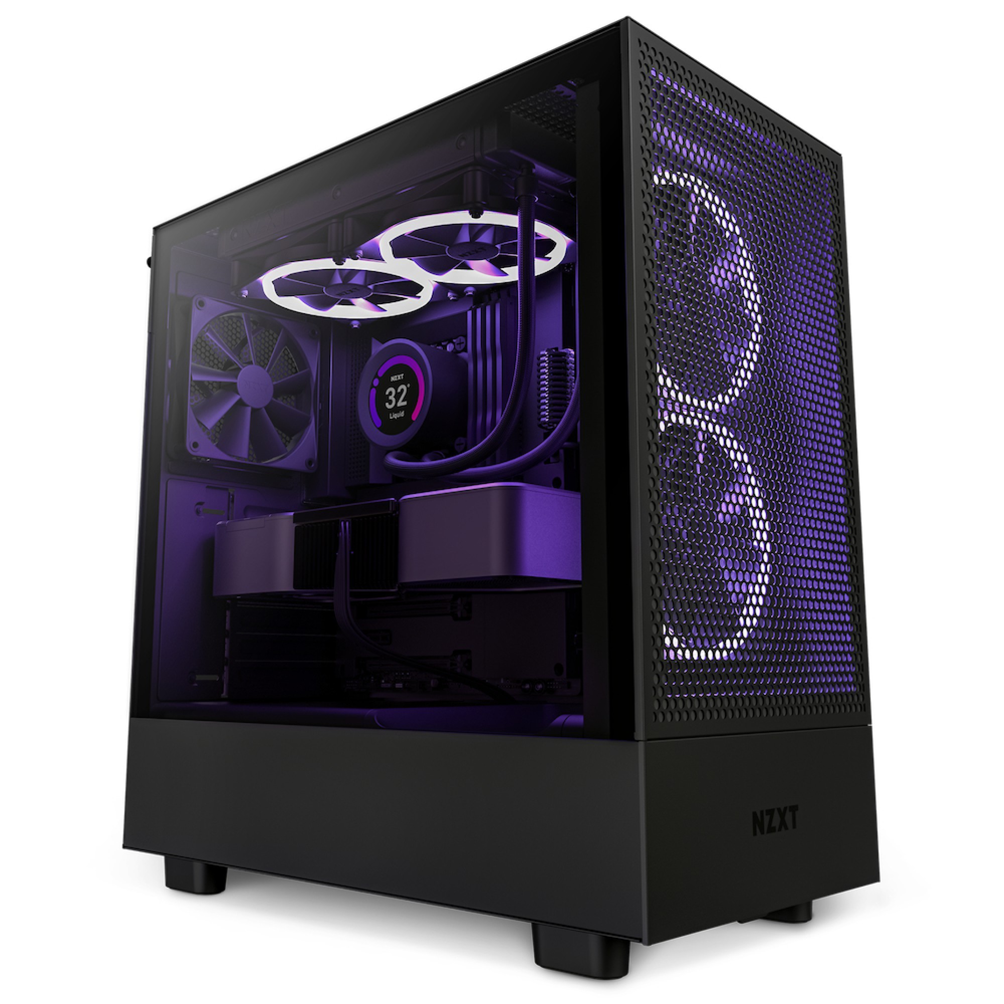 NZXT H5 Flow Compact ATX Κουτί με ανεμιστήρες RGB, Mαύρο