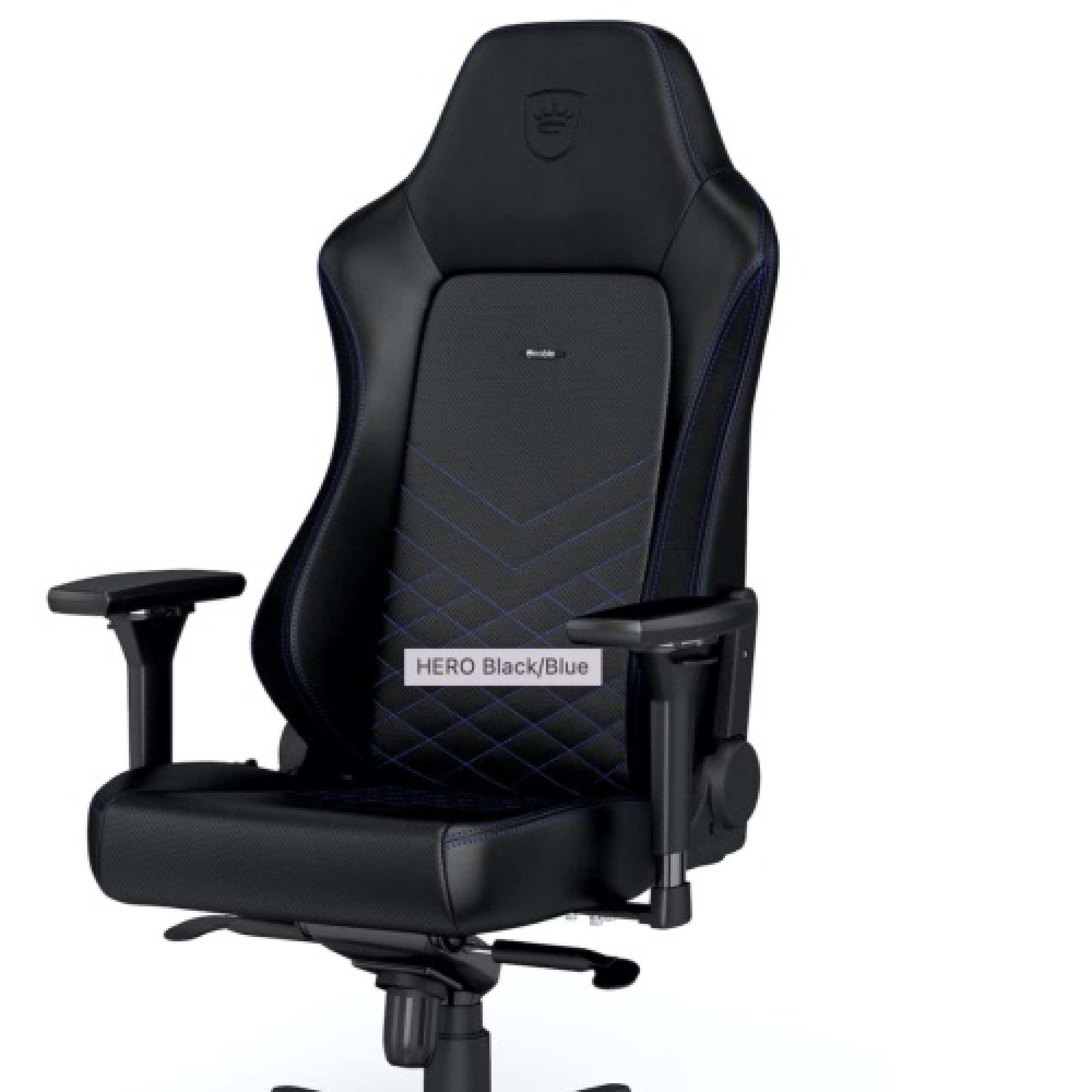 Noblechairs Hero από Συνθετική Δερματίνη,Μαύρη με Μπλέ ραφές