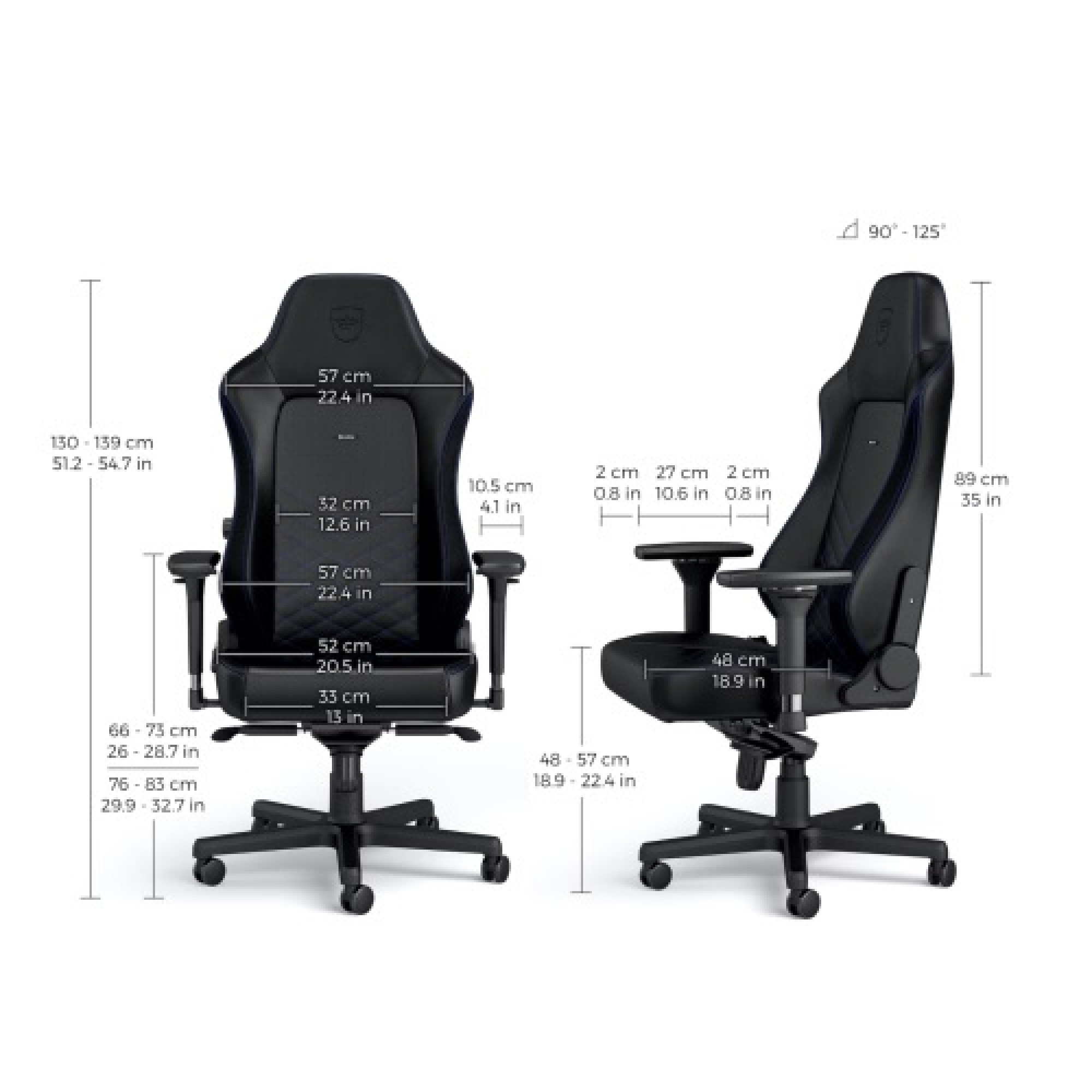 Noblechairs Hero από Συνθετική Δερματίνη,Μαύρη με Μπλέ ραφές
