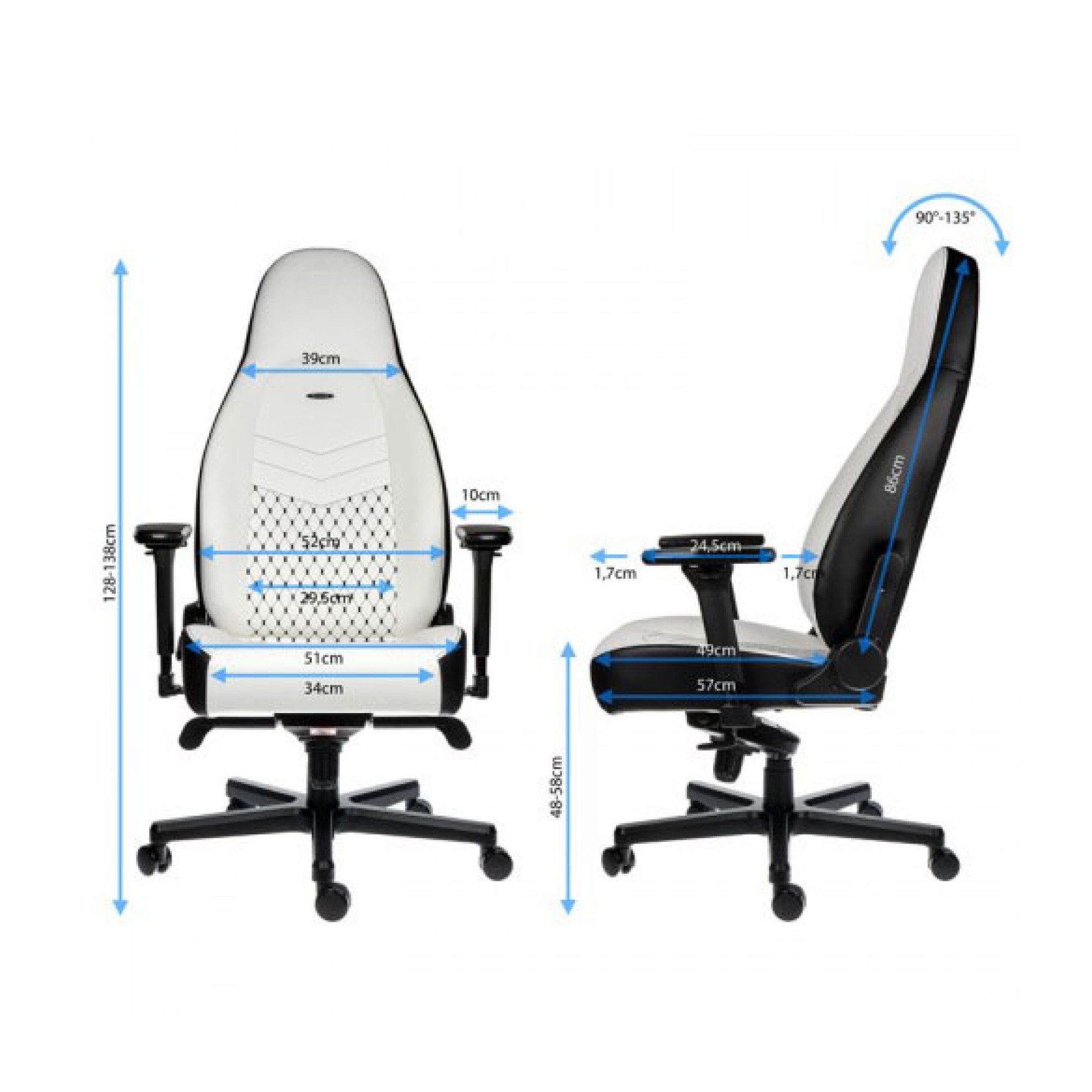 Noblechairs Icon TX Ανθρακί ύφασμα