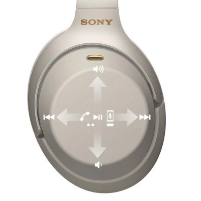 Sony WH-1000XM3 Ασύρματα/Ενσύρματα Over Ear Ακουστικά με 30 ώρες Λειτουργίας Ασημί