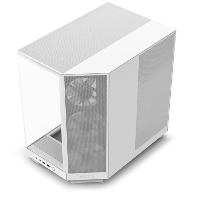 NZXT H6 Flow RGB Gaming Midi Tower Computer Case with Side Window White
