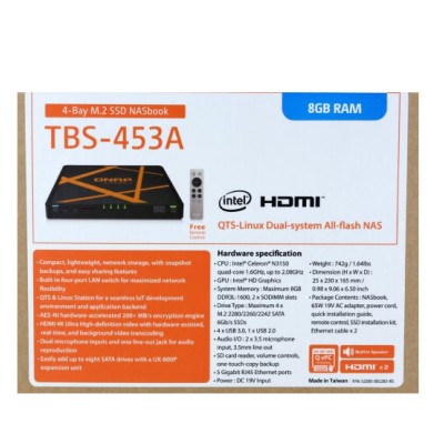 QNAP 4-Bay M2 SSD NASBOOK TBS-453A
